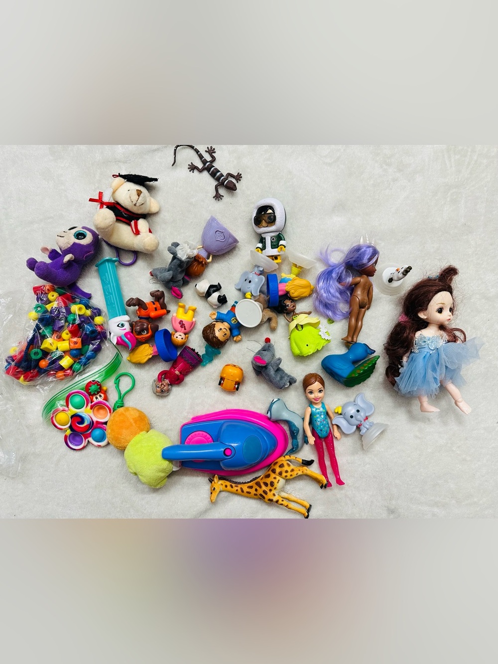 Girls Assorted Toys: Dolls, Animals, Fidget Toy, Action Figures-Excellent Condit